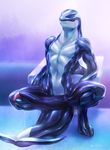  2017 4_toes anatomically_correct anatomically_correct_penis anthro arm_support athletic blue_eyes cetacean clothed clothing crouching digital_media_(artwork) digitigrade dorsal_fin equus fin front_view hi_res male mammal marine navel orca penis precum simple_background solo spread_legs spreading tail_fin tapering_penis thick_tail toes topless whale 