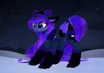  blue_eyes blue_fur clothed clothing cosmic_feathers cosmic_hair cutie_mark digital_media_(artwork) equine feathered_wings feathers female feral friendship_is_magic fur hi_res horn magnaluna mammal my_little_pony night princess_luna_(mlp) sky solo standing stanidng star starry_sky winged_unicorn wings 