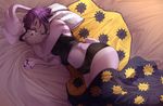  animal_humanoid anthro bed bedding blanket boy_shorts clothed clothing female humanoid iwbitu lagomorph lying mammal midriff navel on_side open_mouth plushie rabbit rabbit_humanoid shirt sleeping solo tank_top underwear wide_hips 