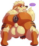  2017 alpha_channel anus arcanine arcy_the_arcanine balls big_balls big_butt butt canine fur huge_balls huge_butt hyper hyper_anus impaledwolf inner_ear_fluff looking_at_viewer male mammal nintendo nude open_maw pok&eacute;mon pok&eacute;mon_(species) presenting presenting_hindquarters purple_eyes rear_view solo speech_bubble text thick_thighs video_games 