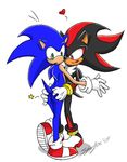  &lt;3 anthro big_eyes big_head black_fur black_nose blue_fur butt butt_grab chest_tuft clothing duo footwear fur gloves green_eyes hand_on_butt hedgehog male male/male mammal red_eyes shadow_the_hedgehog shoes sonic_(series) sonic_the_hedgehog syberfox tuft white_fur 