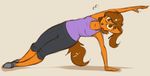  :o anthro brown_eyes brown_fur clothed clothing equine exercise fan_character footwear front_view fully_clothed fur grey_background hair horse line_art long_hair long_tail mammal marsminer my_little_pony open_mouth pony shirt shoes simple_background solo stretching tank_top venus_spring workout yoga yoga_pants 