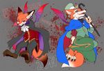  2017 anthro canine clothed clothing disney dogear218 duo foulfellow fox fur hi_res male mammal multiple_images nick_wilde solo zootopia 