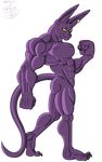  5_toes abs anthro beerus butt cat deity dragon_ball dragon_ball_super feline male mammal muscular nude toes zgrooz 