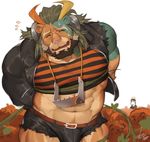  arslan clothing costume feline frankenstein&#039;s_monster gomtang halloween holidays jacket lion male mammal midriff muscular muscular_male shorts tokyo_afterschool_summoners 