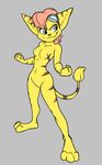  anthro black-kitten breasts eyewear fan_character featureless_breasts feline female fur goggles hi_res kly_(artist) lombax mammal nude ratchet_and_clank smile solo video_games 