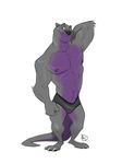  2017 abs anthro biceps big_muscles black_nose briefs claws clothed clothing countershading flexing front_view full-length_portrait fur furrybob grey_eyes grey_fur grey_nose hand_behind_head male mammal muscular muscular_male mustelid nipples otter pecs portrait purple_countershading purple_fur purple_nipples simple_background smile solo standing toe_claws topless triceps underwear whiskers white_background 