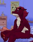  2017 after_sex anthro bed better_version_at_source digital_media_(artwork) draco_arcturus dragon duo horn male mammal nude reptile scalie siriuswolfus 