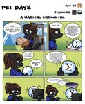  anthro breasts canine clothed clothing comic dialogue digital_media_(artwork) dog english_text female hi_res magic_the_gathering makeup mammal open_mouth sherri_mayim technicolor_pie text 