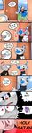  &lt;3 &lt;3_eyes absurd_res animate_inanimate blue_nose blush brothers cala_maria clothing comic cuphead_(character) cuphead_(game) dialogue door duo_focus english_text female gloves grin group hi_res humanoid karladraws14 male marine merfolk mugman not_furry object_head red_eyes red_nose sibling smile speech_bubble straw sweat tentacle_hair tentacles text 