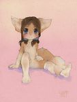  anthro blush cub delicious featureless_chest featureless_crotch female flat_chested fluffy kemono kneesocks lluumi sitting solo spread_legs spreading young 