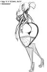  2017 anthro arachnid arthropod breasts butt clothing female fishnet halloween hi_res holidays jrvanesbroek legwear muffet simple_background solo spider stockings thick_thighs thigh_highs thong undertale video_games 