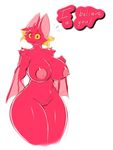  2016 :3 anthro averyshadydolphin bat big_breasts breasts cute digital_media_(artwork) erect_nipples female fingers fur hi_res mammal motivational_poster nipples nude pink_fur pussy simple_background smile solo text thick_thighs vixie_(averyshadydolphin) white_background wide_hips 