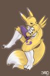  2017 better_version_at_source canine digimon digital_media_(artwork) mammal mostly_nude renamon simple_background siriuswolfus solo 