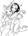  angela_cross anthro cazar clothed clothing duo feline female fur gloves lombax mammal ratchet_and_clank sasara sasha_phyronix stripes video_games 