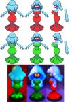  absurd_res big_hands blue_body blue_hair breasts cleavage clothed clothing dress duo female forbiddenknights2 game_(disambiguation) gigi_(mario) green_dress hair hi_res jelly jellyfish jellyfish_sisters marine mario_and_luigi_(series) mario_bros merri_(mario) nintendo purple_body red_dress sibling sisters slime sprites tight_dress turnaround video_games wide_hips yellow_eyes 