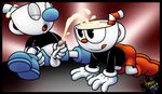  amuzoreh animate_inanimate balls cum_in_a_cup cuphead_(character) cuphead_(game) duo hi_res humanoid_penis male male/male mugman not_furry object_head penis 
