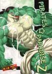  abs anthro biceps big_muscles blue_eyes blush comic crocodile crocodilian cum cum_covered fangs green_scales hi_res huge_muscles kuroma male messy muscular obliques open_mouth pecs penis reptile scales scalie smile solo teeth tongue tongue_out triceps vein veiny_muscles 