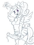  2017 animal_genitalia animal_penis anthro anthrofied clothed clothing cutie_mark dialogue dickgirl english_text equine equine_penis erection erection_under_clothes friendship_is_magic hair horn intersex legwear long_hair looking_at_viewer mammal medial_ring monochrome my_little_pony open_mouth penis ponytail precum princess_cadance_(mlp) purple_eyes school_uniform sketch skirt solo spot_color text uniform vein winged_unicorn wings zwitterkitsune 