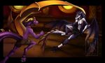  anthro detailed_background digital_media_(artwork) dragon duo horn male membranous_wings minerea smile spines spyro spyro_the_dragon video_games wings 