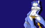  1girl bikini breasts female furry krystal nintendo nipples solo star_fox swimsuit topless wallpaper yiffmasters 