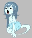  areola blue_hair blue_skin blush breasts clothed clothing eyes_closed female ghost hair humanoid inverted_nipples nipples not_furry notepaddy open_mouth saliva solo spirit spooky&#039;s_jump_scare_mansion spooky_(sjm) tongue tongue_out torn_clothing 