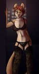  1_eye absurd_res breasts clothing feline female hi_res kea_(artist) lingerie lion mammal off_shoulder solo 