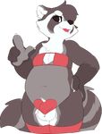  anthro balls belly bra claws clothed clothing crossdressing fur girly legwear lipstick looking_at_viewer makeup male mammal mostly_nude procyonid raccoon seth-iova slightly_chubby smile solo stockings underwear 
