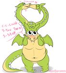  &lt;3 3_heads abobarseem_(artist) belly blush cuphead_(game) deep_navel dragon grim_matchstick hi_res hydra kissing male moobs multi_head navel overweight scalie shy text video_games watermark western_dragon wings 