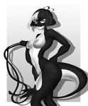  2016 5_fingers abstract_background anthro breasts butt female fish grey_eyes hair looking_at_viewer marine nitricacid pale_eyes pussy seductive shadow shark short_hair slim snout solo teeth thick_thighs whip 