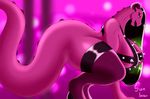  2017 absurd_res anthro bedroom_eyes big_breasts big_butt bra breasts butt clothed clothing demon digital_media_(artwork) dragon eyelashes female hair half-closed_eyes hi_res horn huge_breasts interstellar_demon_stripper naughty_face open_mouth reptile rick_and_morty scalie seductive solo sunlover611 underwear 