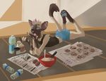  anthro blue_eyes cat clothed clothing conditional_dnp detailed_background digital_media_(artwork) ear_piercing feline fur girly inside mammal pawpads piercing shirt shorts solo tan_fur tank_top trunchbull 