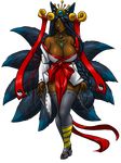  2017 alpha_channel animal_humanoid big_breasts blue_eyes breasts canine claws cleavage clothed clothing dark_skin dipstick_tail female footwear fox fox_humanoid furball headdress humanoid inarimon inner_ear_fluff japanese_clothing jewelry kimono legwear looking_at_viewer mammal multi_tail multicolored_tail necklace ribbons sandals simple_background standing stockings thigh_highs transparent_background yin_yang 