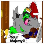 2017 alpha_channel anthro armor blush canine clothed clothing crown digital_media_(artwork) door english_text eyewear fur glasses hair male mammal melee_weapon notkastar_(artist) ray_cyber_tech_(character) robe sword text vertical_bar_eyes weapon wolf zatch_(character) 