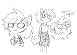  anthro black_and_white bone canine clothing dialogue english_text eyelashes fangs female ghoul_school hair hi_res mammal monochrome open_mouth openmouth scooby-doo_(series) skirt smile solo text tjpones were werewolf winnie_werewolf yelling 