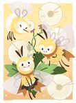  antennae arthropod ayyaudio blush cutiefly eyes_closed flower flying fur group happy insect leaf nintendo plant pok&eacute;mon pok&eacute;mon_(species) ribombee scarf signature smile video_games white_fur wings yellow_fur 
