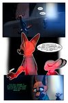  2017 akiric anthro canine clothed clothing comic dialogue dipstick_ears disney duo english_text female fox judy_hopps lagomorph male mammal nick_wilde night police_uniform rabbit raining shadow street street_lamp text uniform walking zootopia 