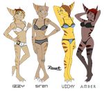  anthro bra breasts clothed clothing cybernetics ear_piercing facial_piercing fan_character feline female fur goth group lombax machine mammal panties piercing ratchet_and_clank revanac stripes underwear video_games 