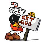  2017 4_fingers animate_inanimate clothing cuphead_(character) cuphead_(game) footwear half-closed_eyes humanoid looking_at_viewer male meme not_furry object_head reaction_image shoes simple_background smile smirk smug solo white_background worldtraveler128 