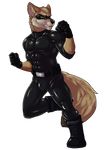  abs aggrobadger alpha_channel anthro boots bulge canine clothing coyote footwear gloves inner_ear_fluff male mammal mask midnight_coyote muscular night rubber running simple_background skinsuit solo superhero tight_clothing transparent_background 