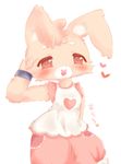  1girl artist_request character_request furry open_mouth paperman pink_hair rabbit smile solo 