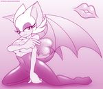  2017 absurd_res anthro bat bat_wings bodysuit breasts clothing covering covering_breasts eyelashes female hi_res looking_at_viewer mammal marik_azemus34 membranous_wings monochrome rouge_the_bat seductive skinsuit smile solo sonic_(series) tight_clothing wings 
