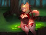 anthro big_breasts breasts clothed clothing feline female higgyy legwear little_red_riding_hood little_red_riding_hood_(copyright) looking_at_viewer makeup mammal mascara slightly_chubby smile solo thick_thighs thigh_highs voluptuous 