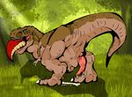  ambiguous_gender anus cannibalism crimson_the_trex crimsonrex cum dinosaur feral forest hi_res male oral_vore orgasm penis rothar theropod tree tyrannosaurus_rex vore 