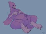  2017 ambiguous_gender anthro avian beak bird blue_background chocobo d-sui digital_drawing_(artwork) digital_media_(artwork) feathers featureless_crotch final_fantasy grey_scales open_mouth purple_feathers scales signature simple_background sitting slightly_chubby smile solo spread_legs spreading square_enix talons tuft video_games 