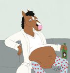  alcohol beer belly beverage big_belly bojack_horseman equine horse mammal overweight slightly_chubby tairedfox 