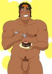  bara blush fat flaccid food foreskin hunk_(voltron) male_focus nipples nude penis pubic_hair smile solo_focus testicles voltron voltron:_legendary_defender 