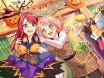  2girls bang_dream! blush dress green_eyes halloween long_hair multiple_girls pink_hair smile udagawa_tomoe uehara_himari 