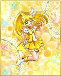  blonde_hair blush boots cure_peace dress kise_yayoi long_hair magical_girl ponytail precure smile smile_precure! yellow_eyes 
