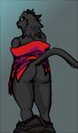  absurd_res anthro black_fur bottomless butt clairen_(rivals_of_aether) clothed clothing feline female fuhajin_(artist) fur hi_res mammal panther rear_view red_eyes rivals_of_aether solo video_games 